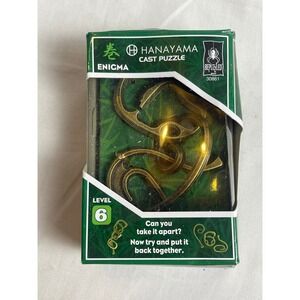 Hanayama Cast Puzzle Enigma Level 6 BePuzzled Metal Brain Teaser 30861 Gold Tone